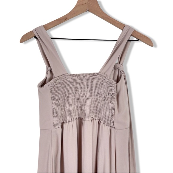 Show me your MUMU | Claire Midi Dress | Soft Beige Chiffon | Size Small S - Picture 7 of 16